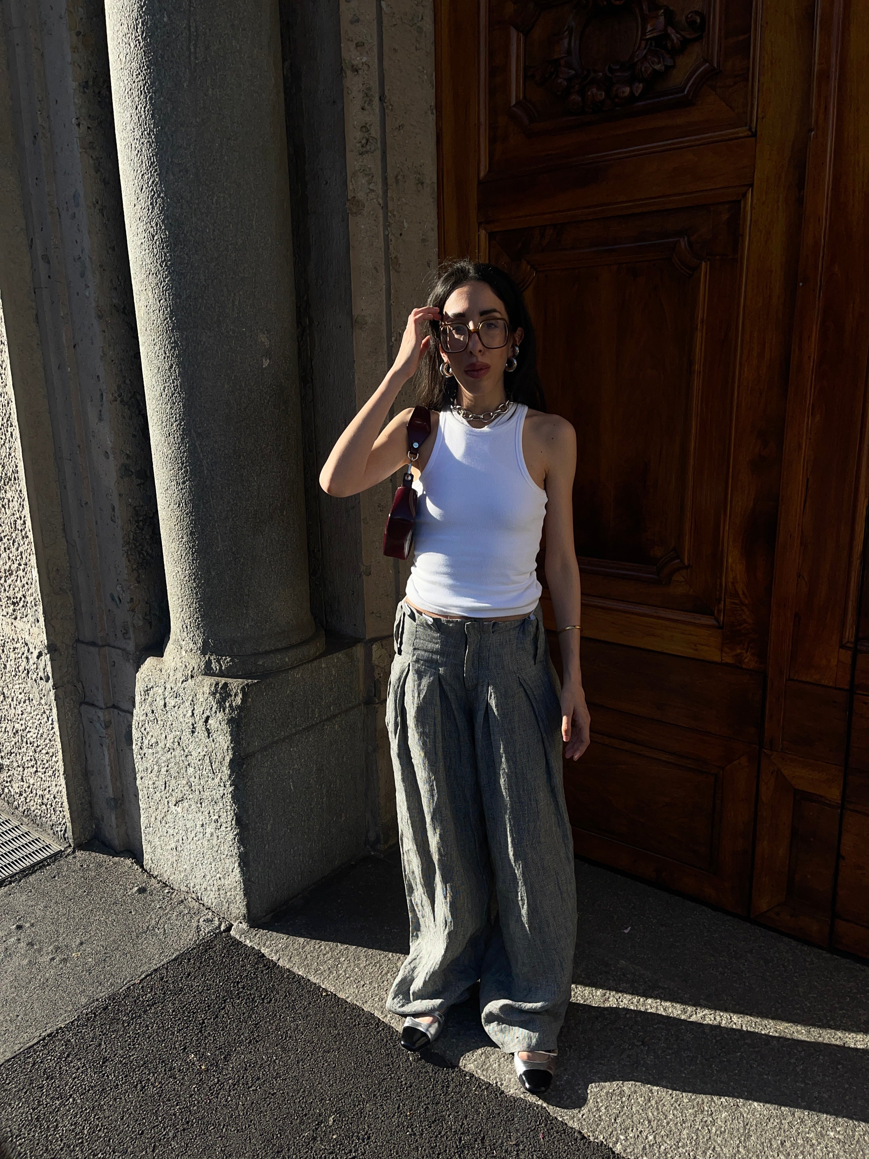 100% linen MALLONI trousers