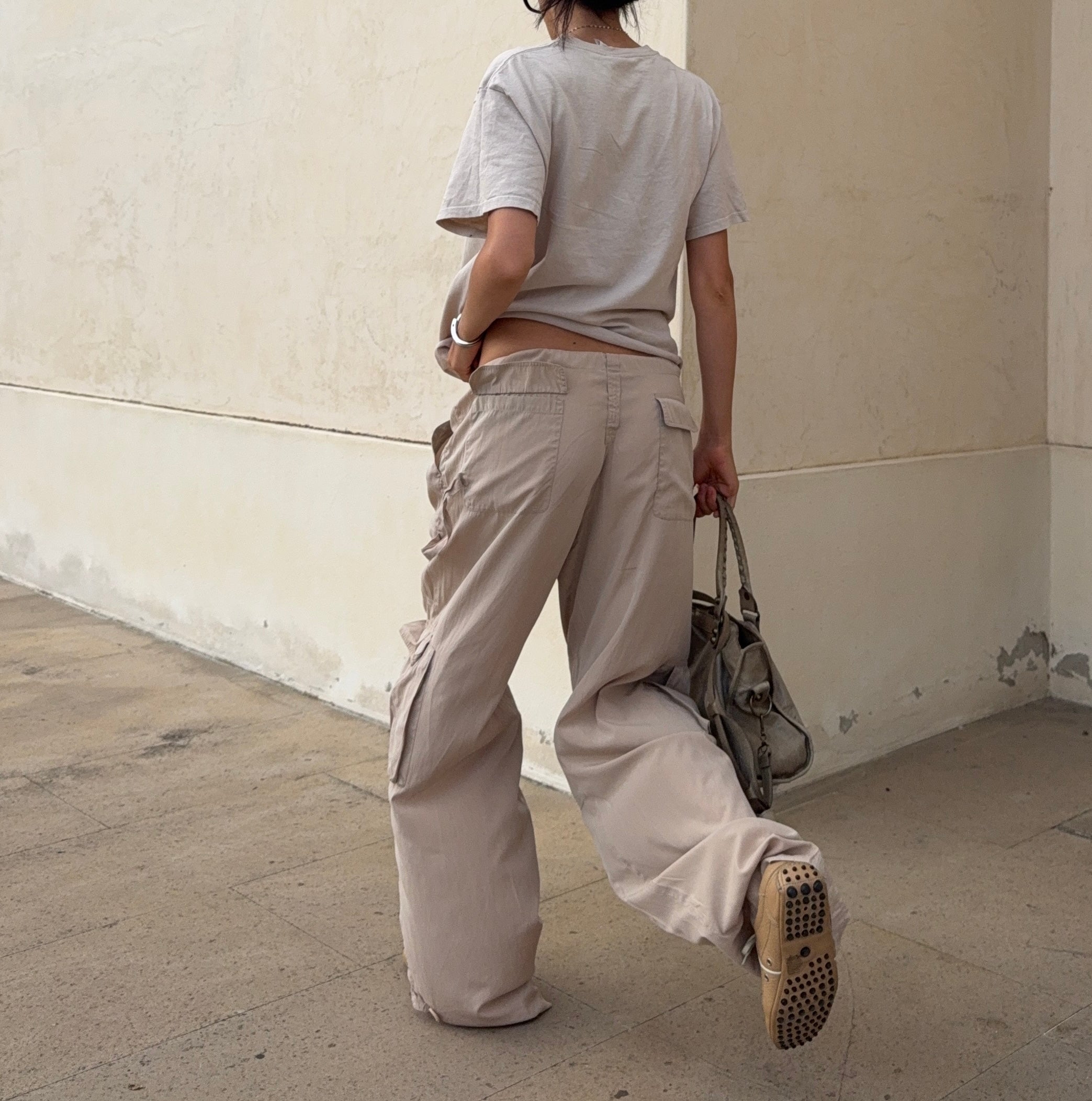 Silk blend cargo pants