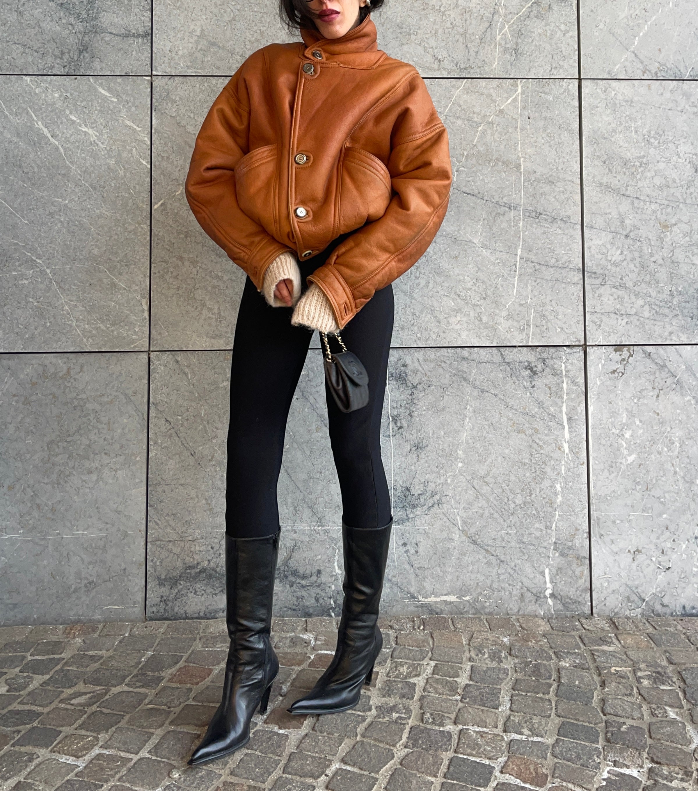 Shearling bomber
