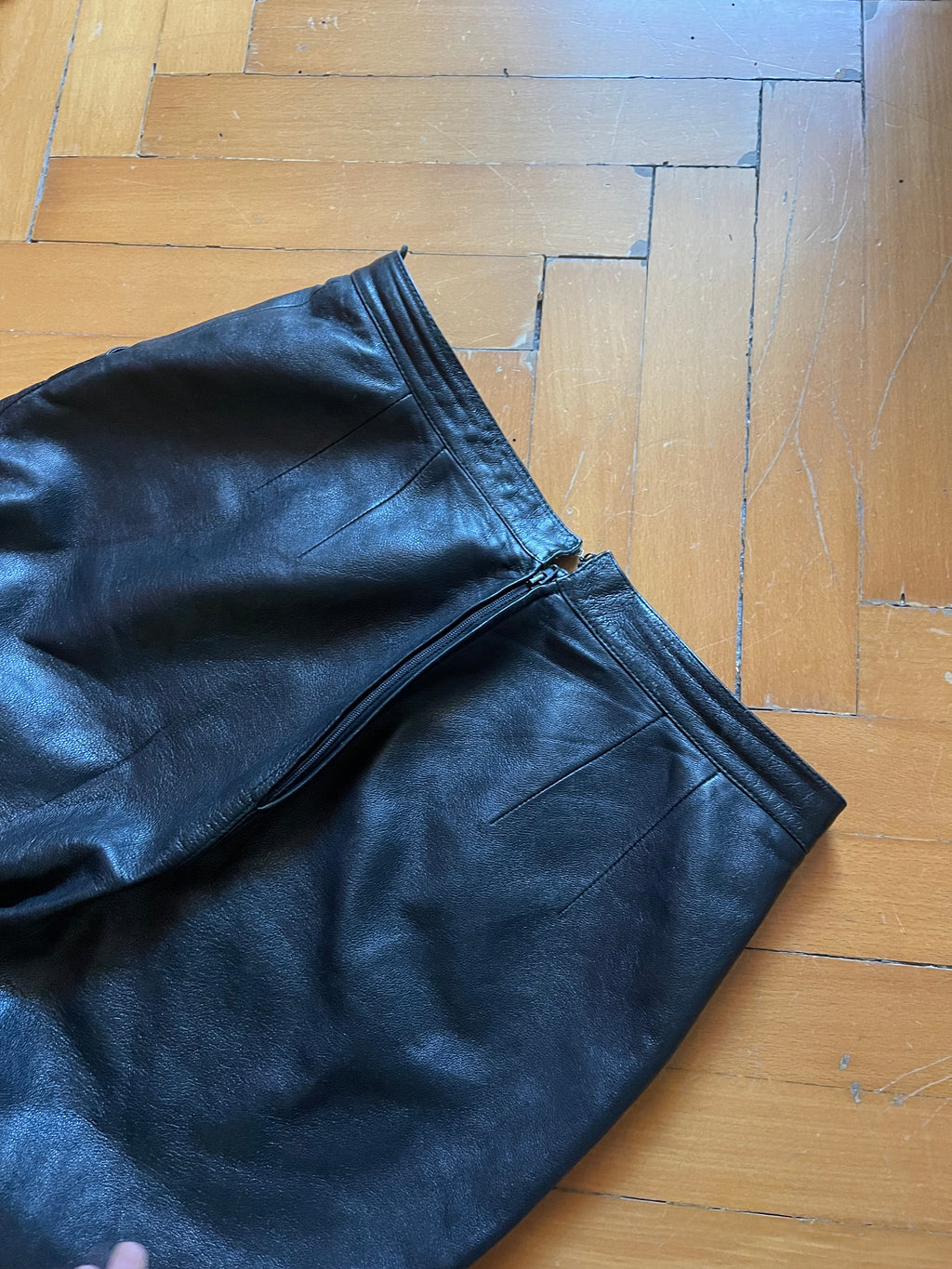 Black leather skirt