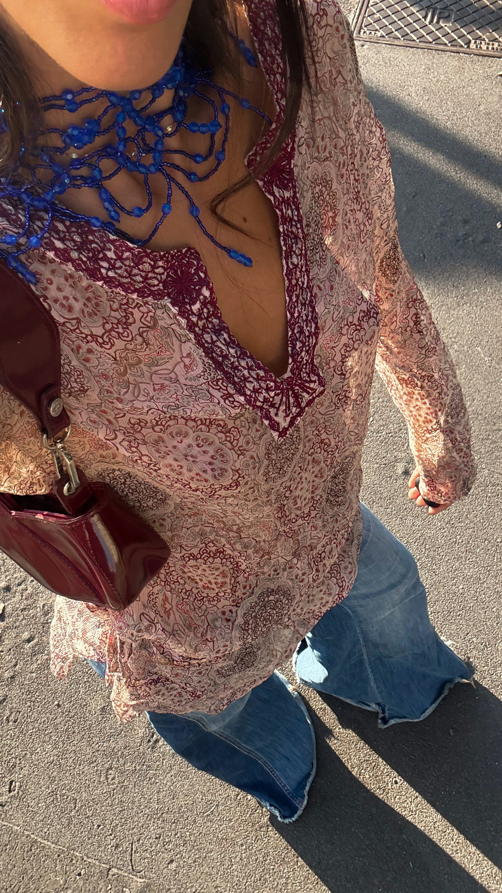 Paisley print silk shirt