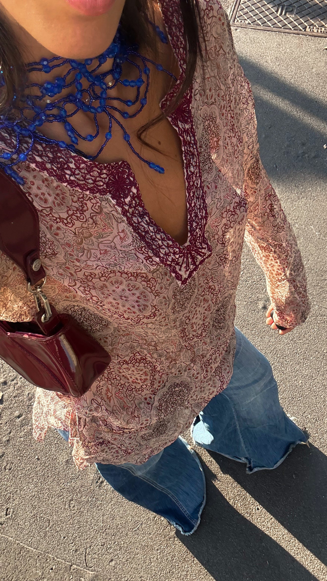 Paisley print silk shirt