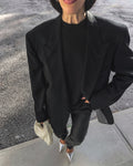 Blazer nero Lana