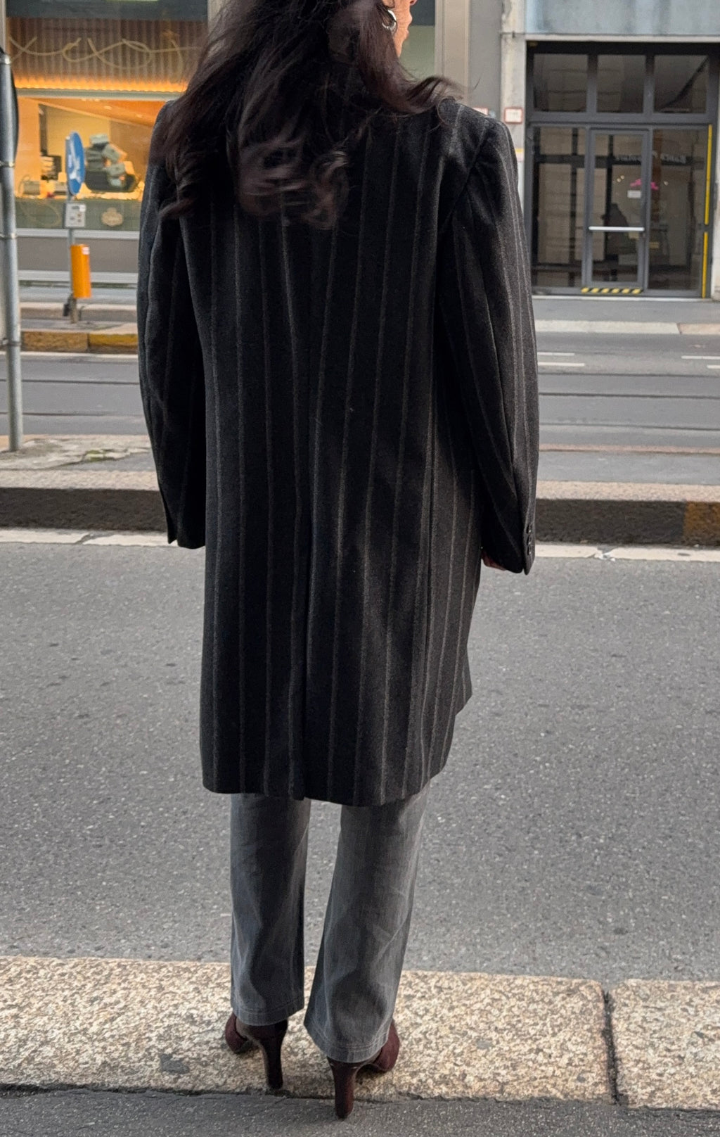 Gessato man coat