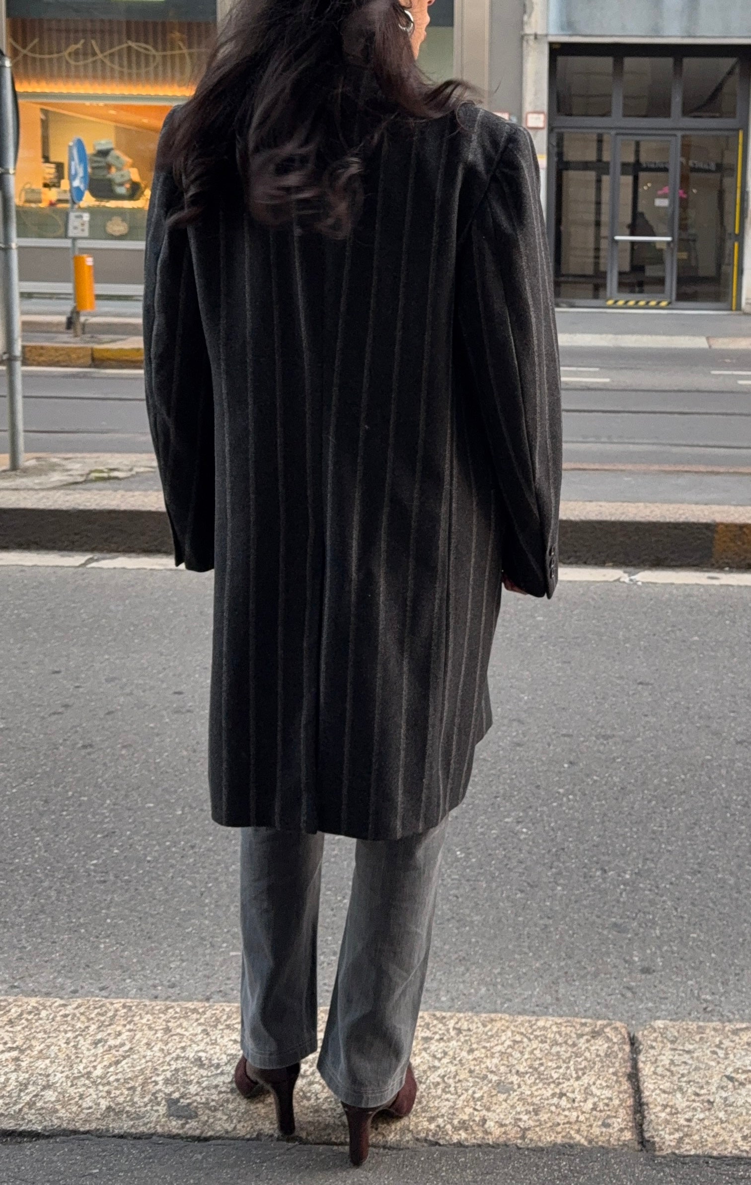 Gessato man coat