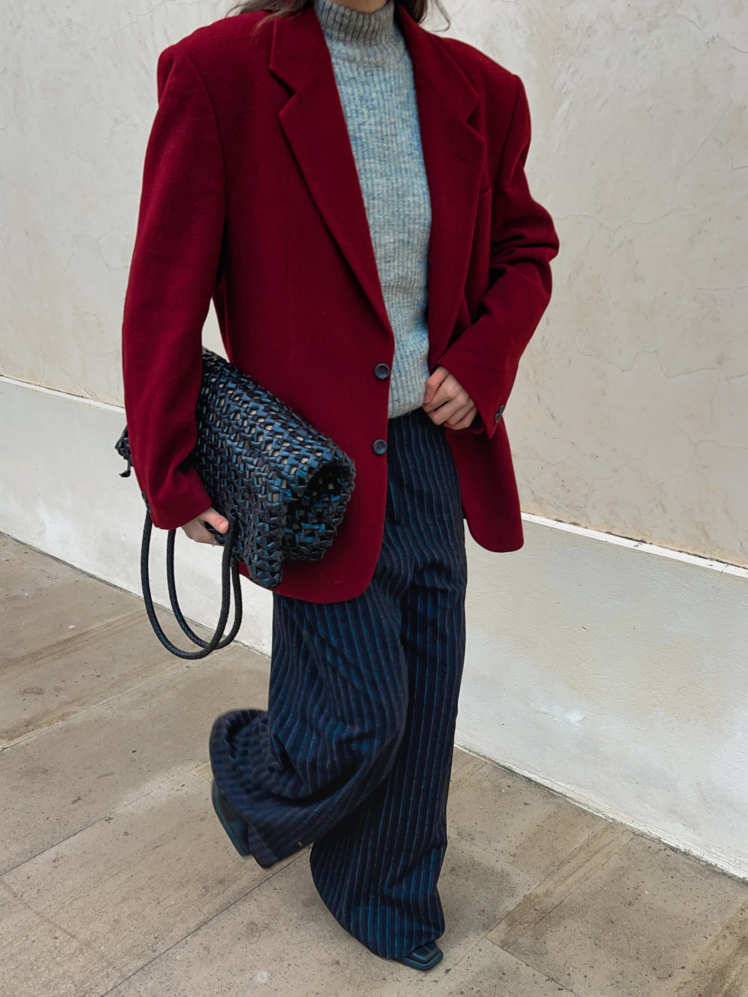 Burgundy wool blazer