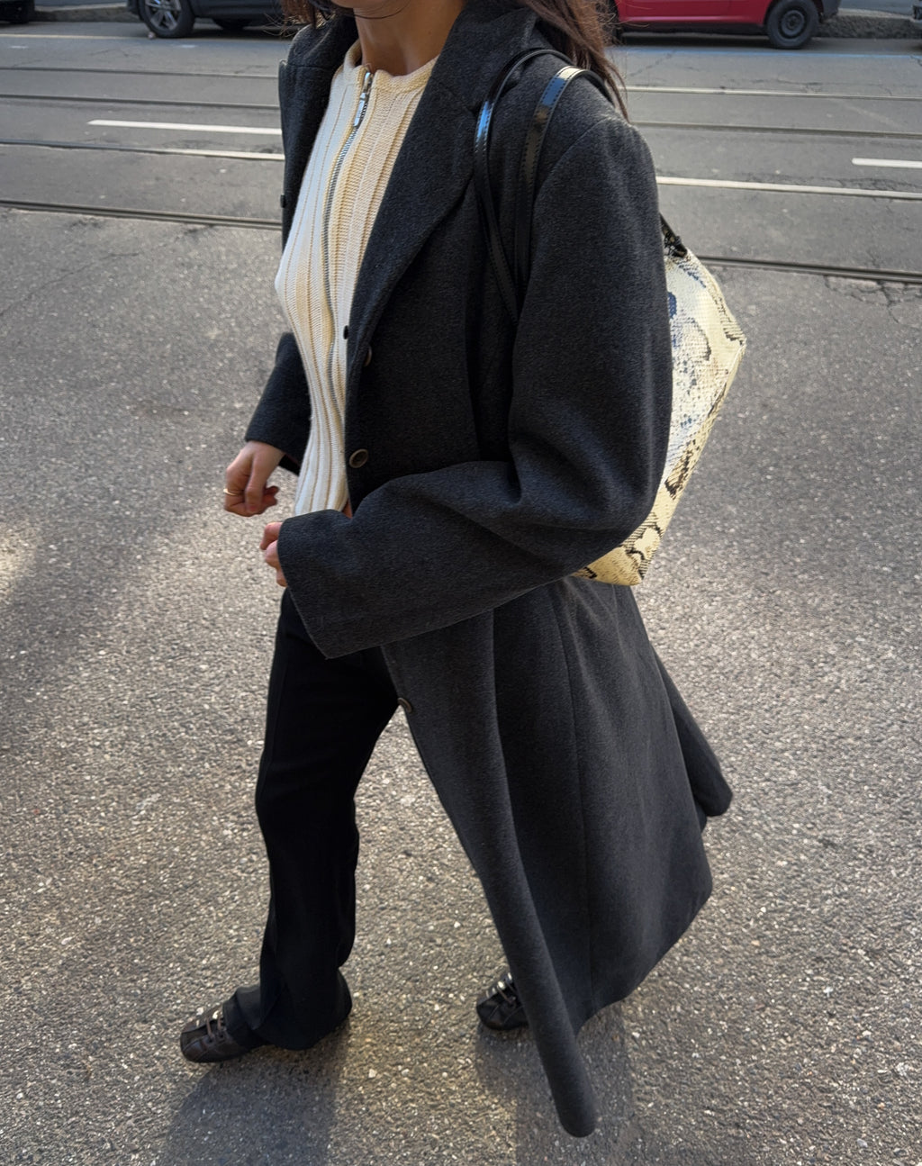 Papessa extra LONG grey coat