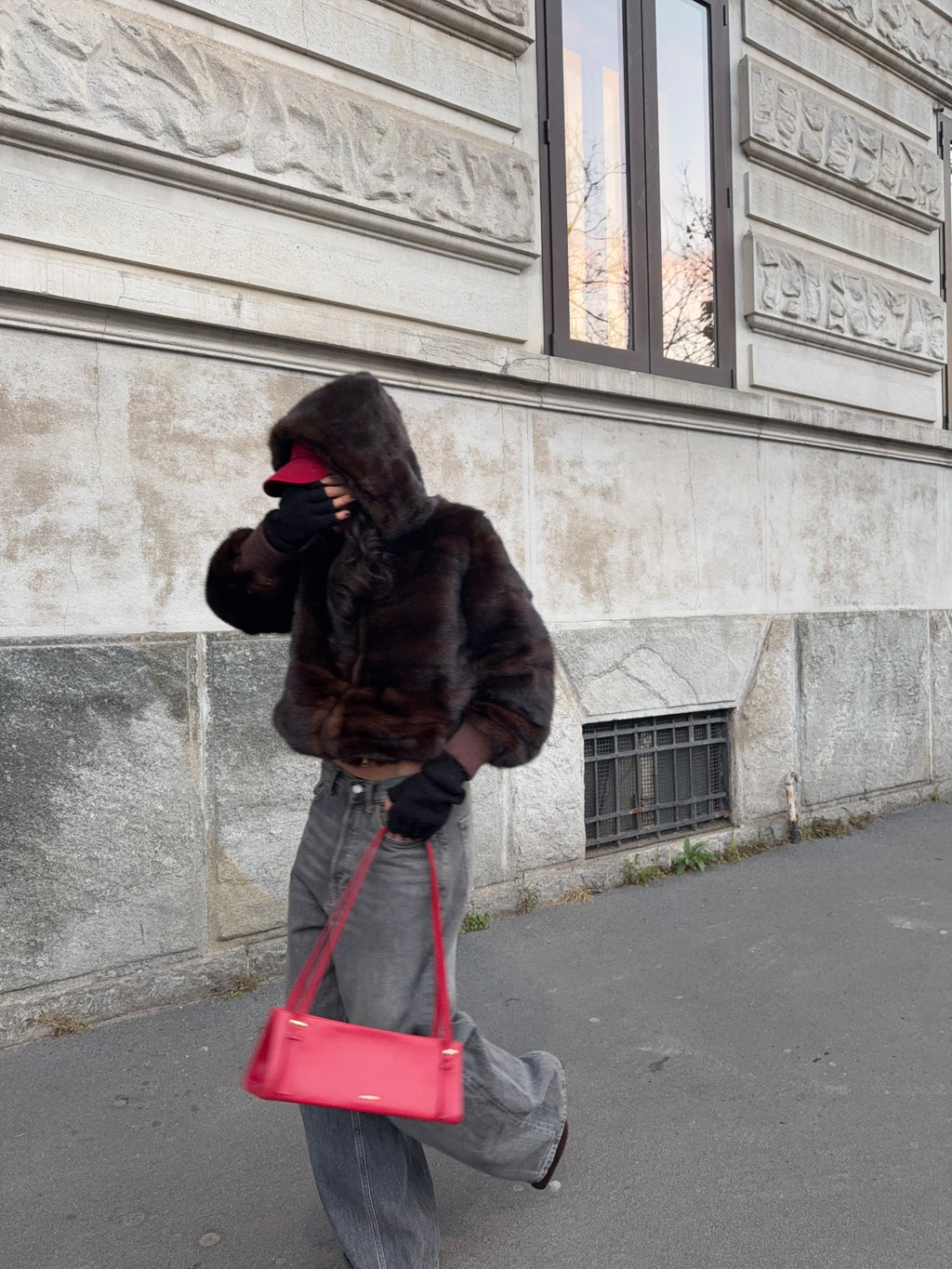 Mink fur brown bomber vintage reworked