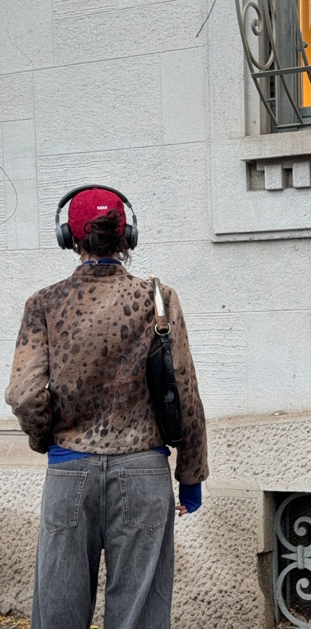 Leopard wool jacket