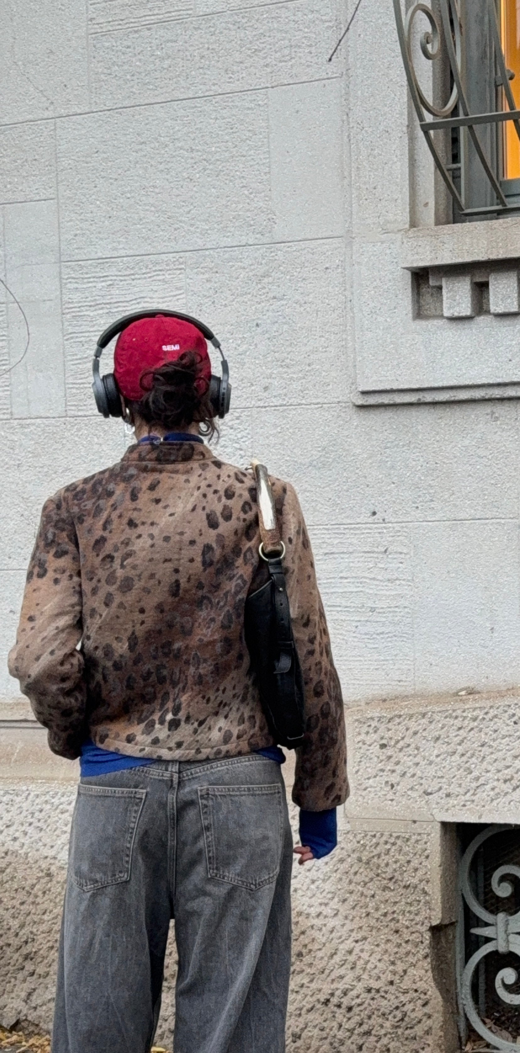 Leopard wool jacket