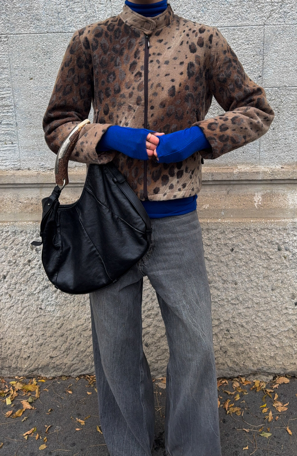 Leopard wool jacket