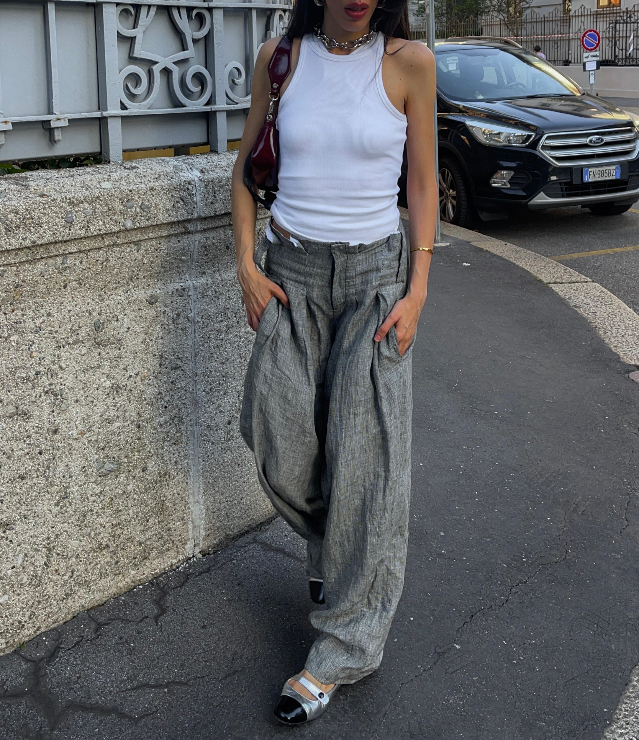 100% linen MALLONI trousers