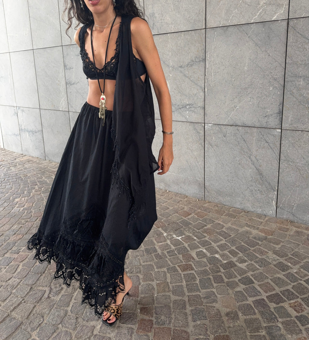 Black cotton skirt