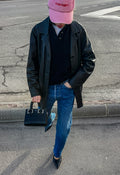 minimal 90s leather jacket