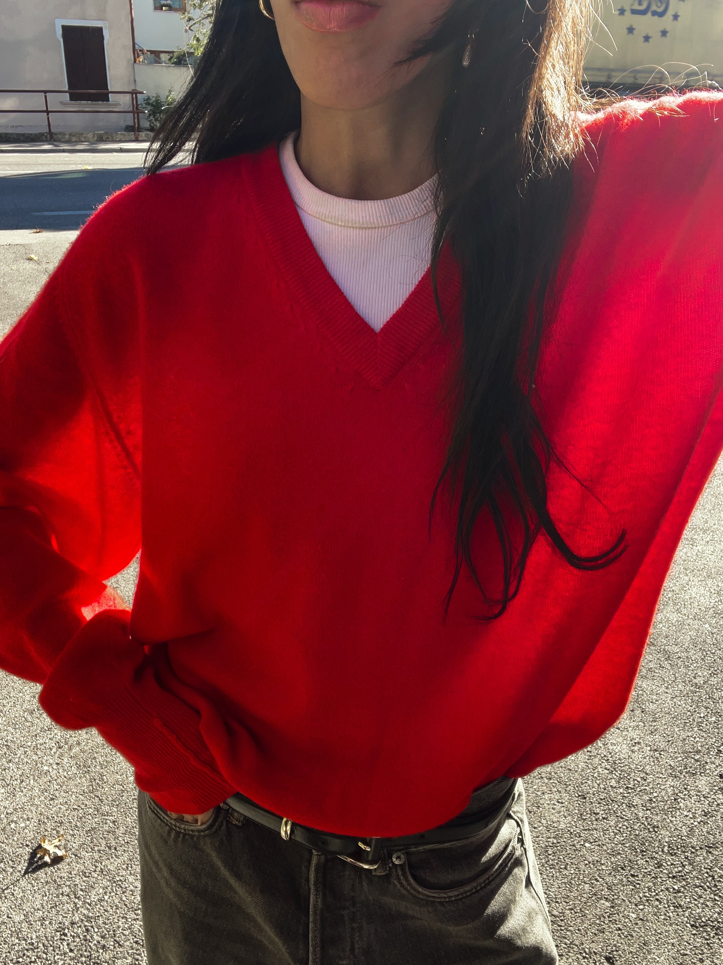 Red wool jumper