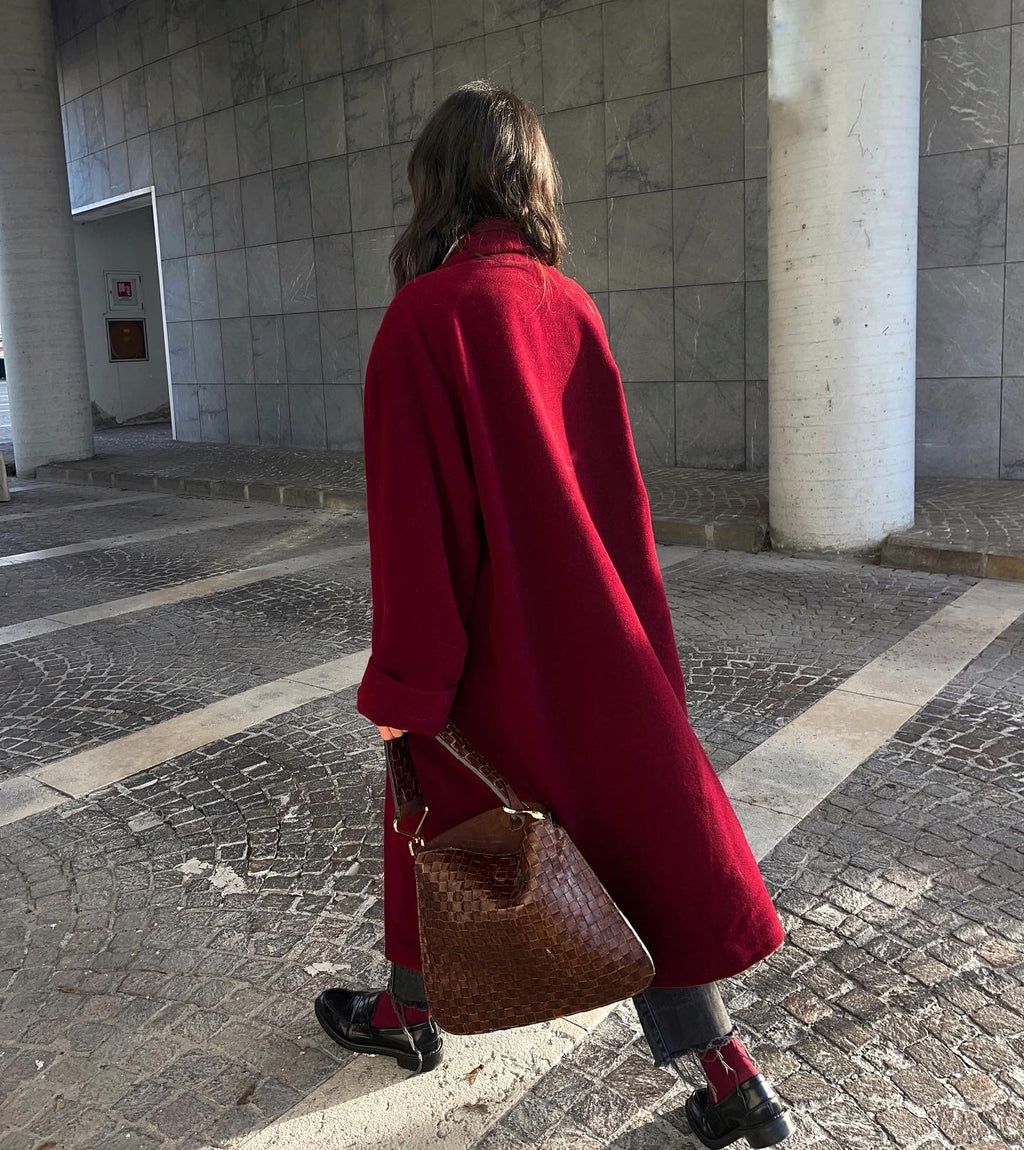 Burgundy coat