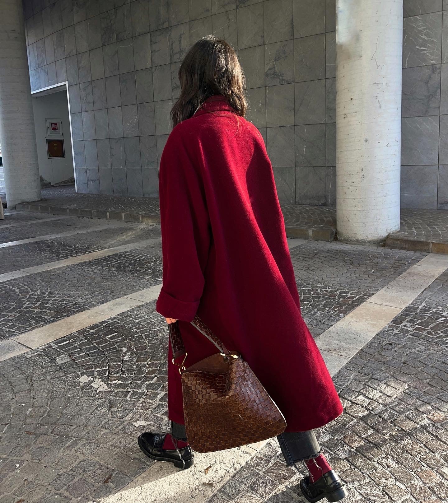 Burgundy coat