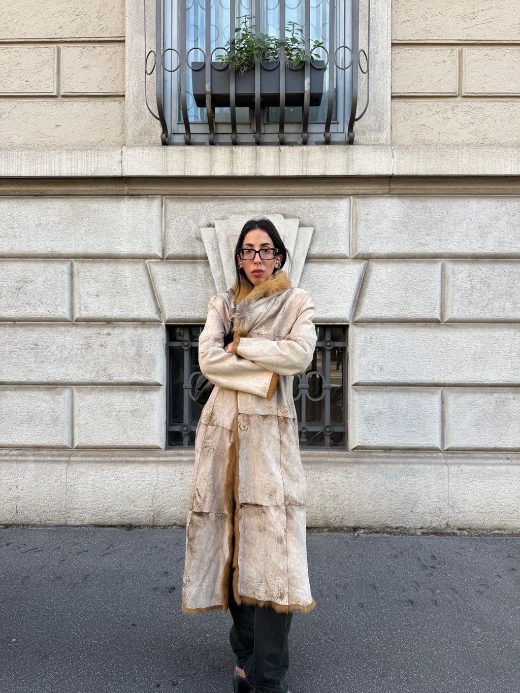 Reversible fur & leather coat