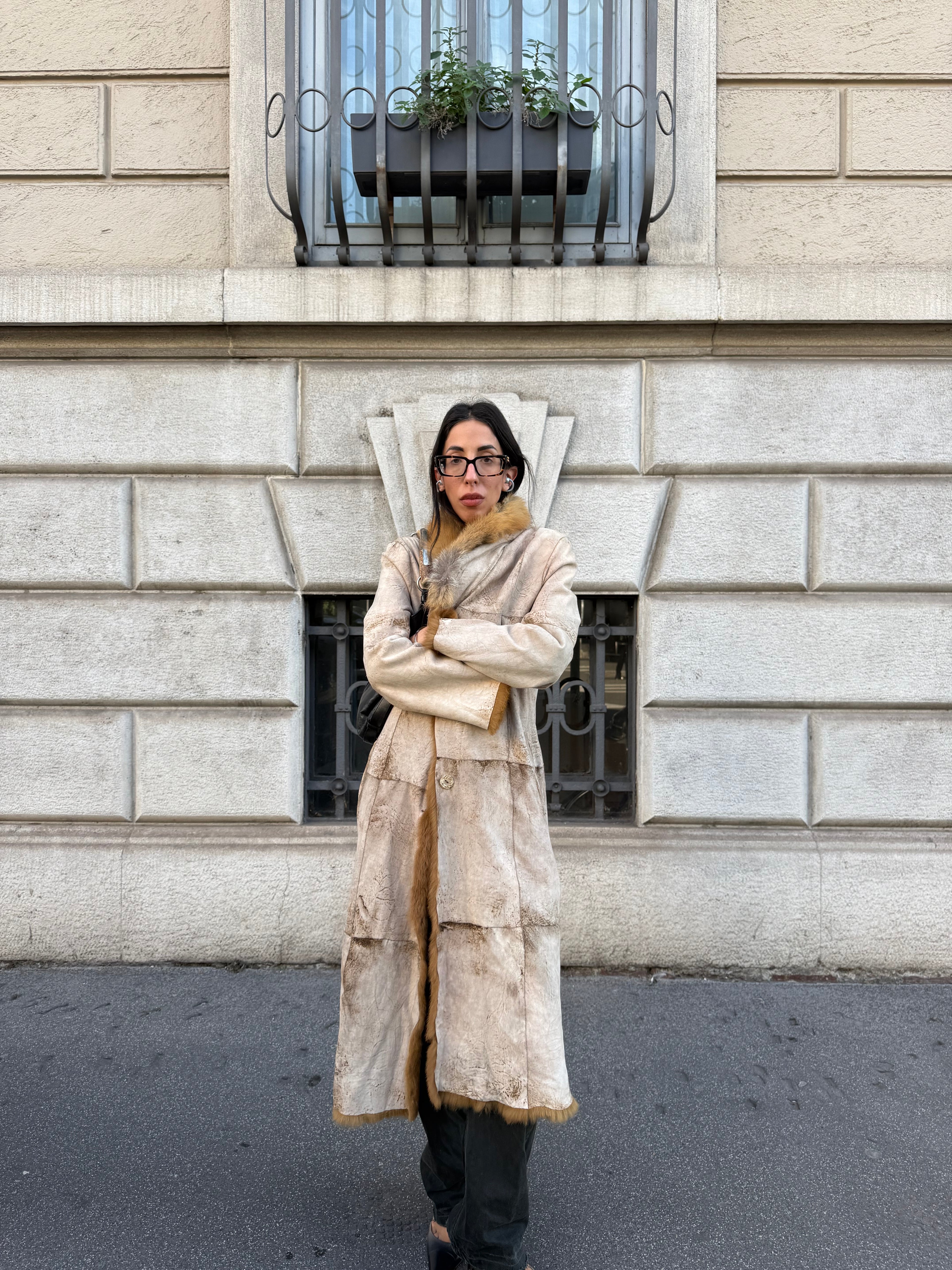Reversible fur & leather coat
