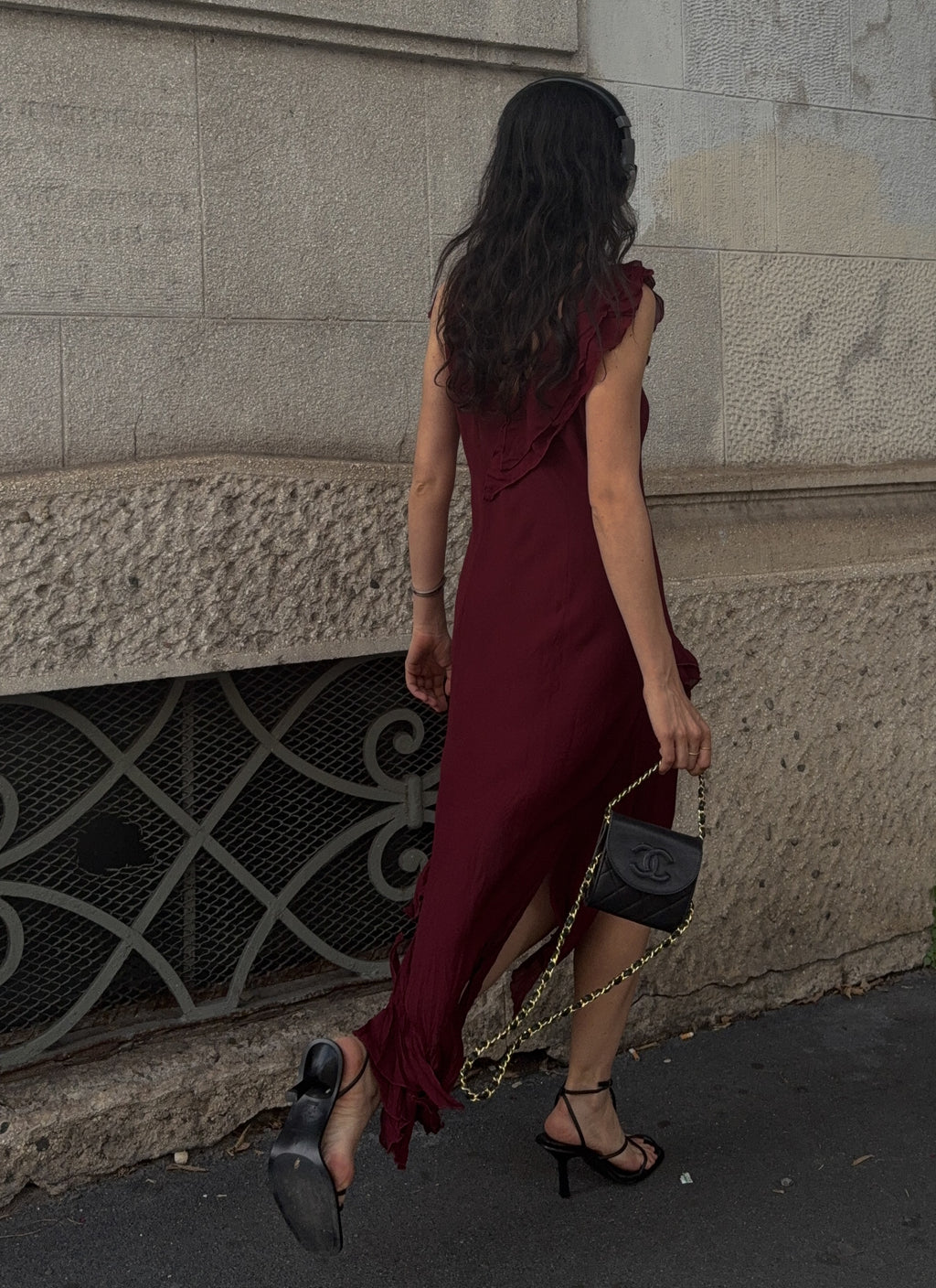 Burgundy dress