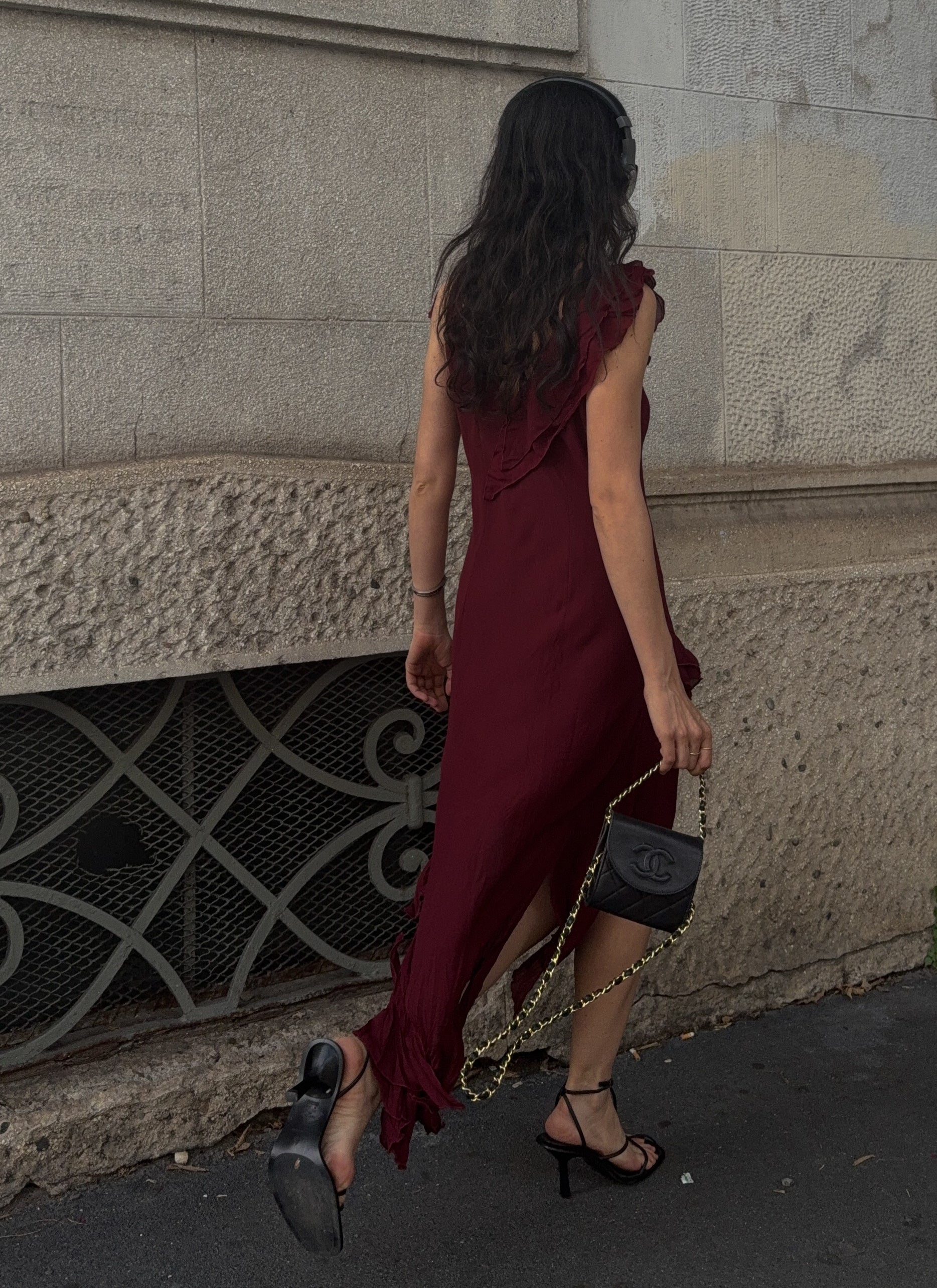 Burgundy dress