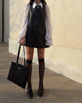 Leather mini dress