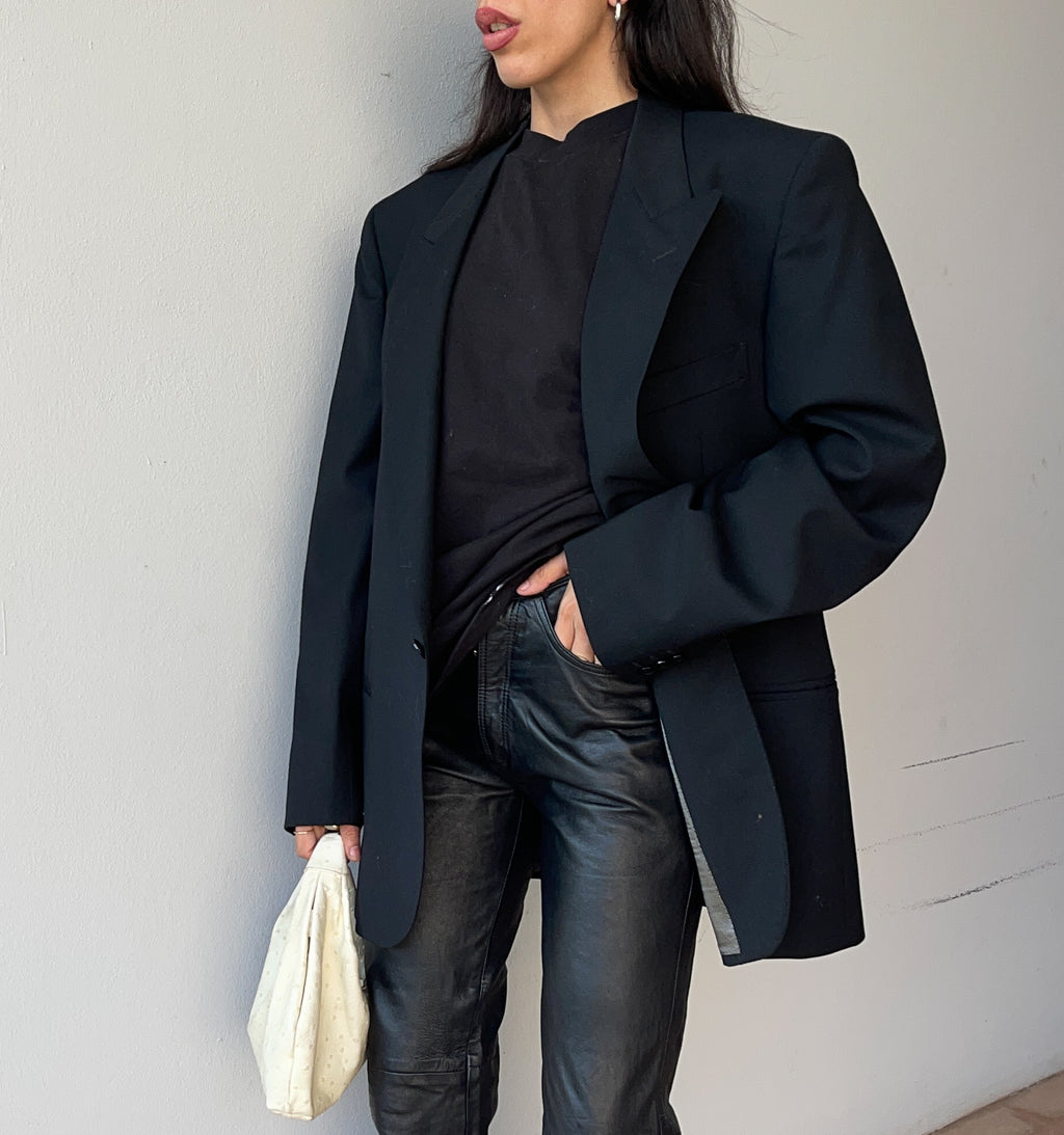 Blazer nero Lana