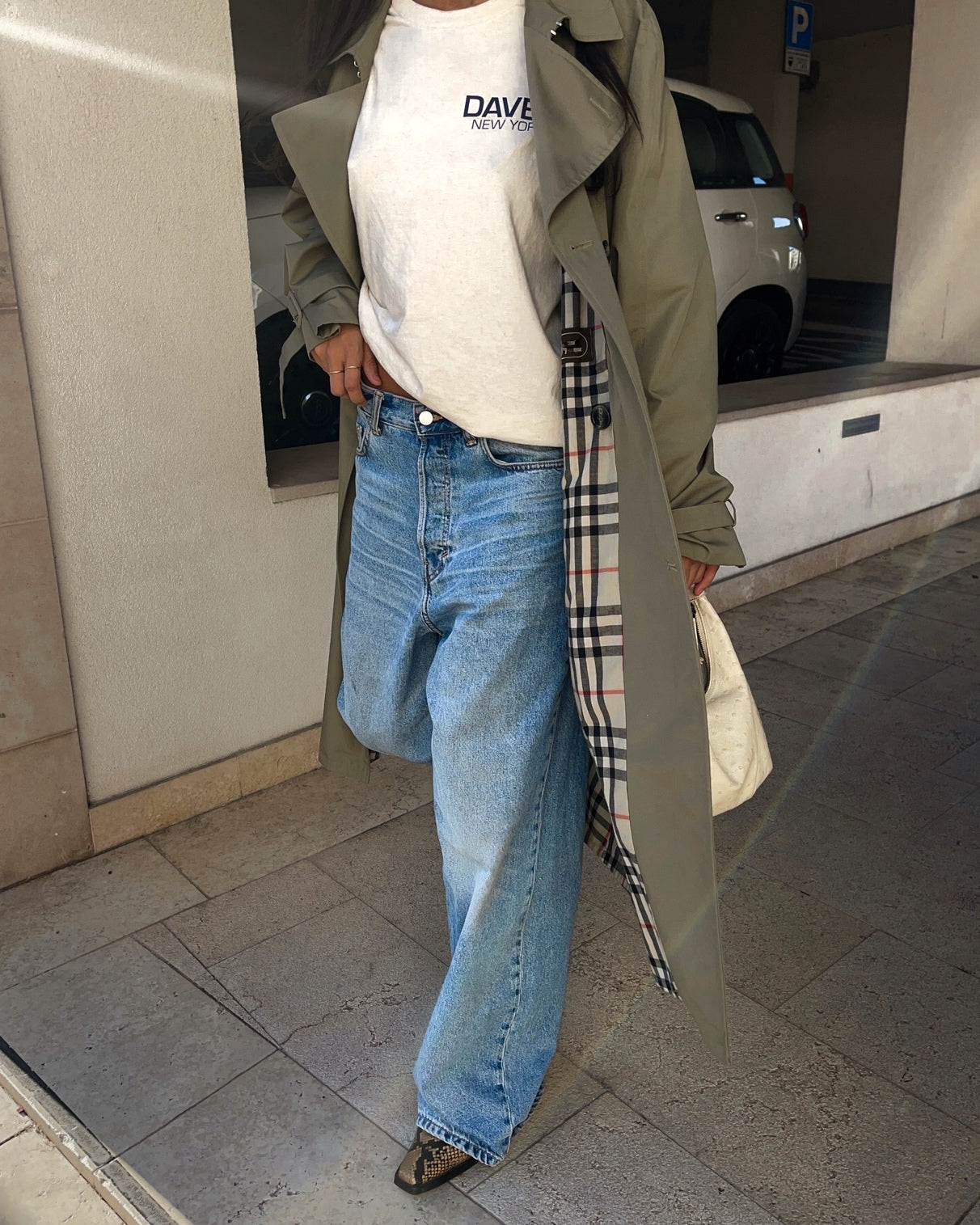 Green trench coat