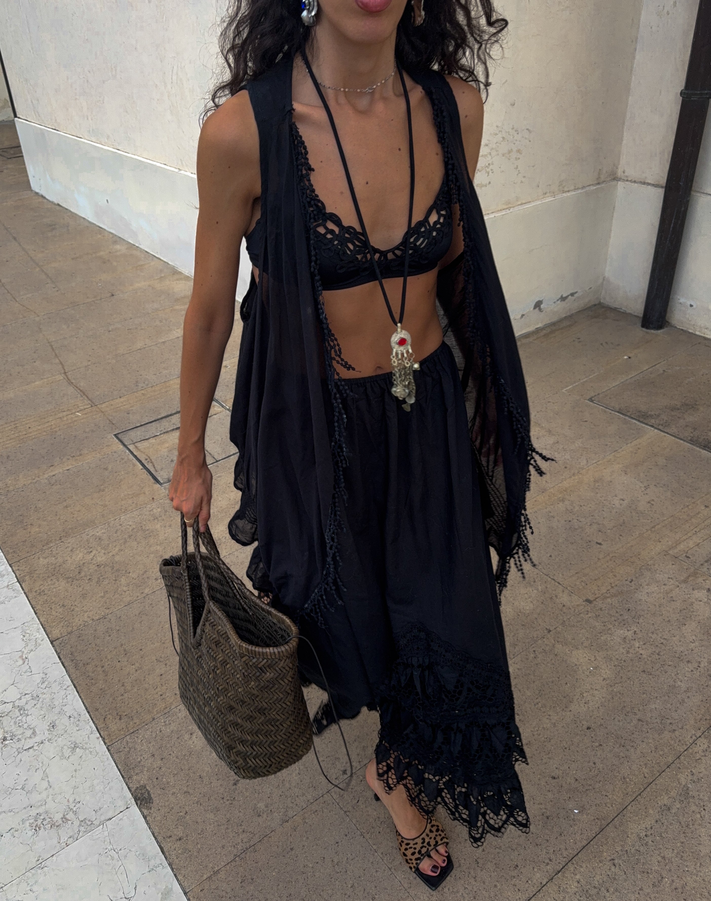 Black cotton skirt