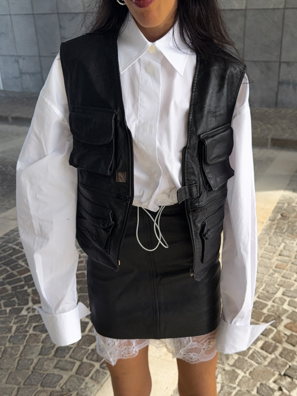 100% leather gilet