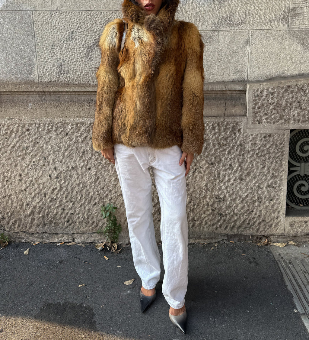 Fox fur vintage jacket