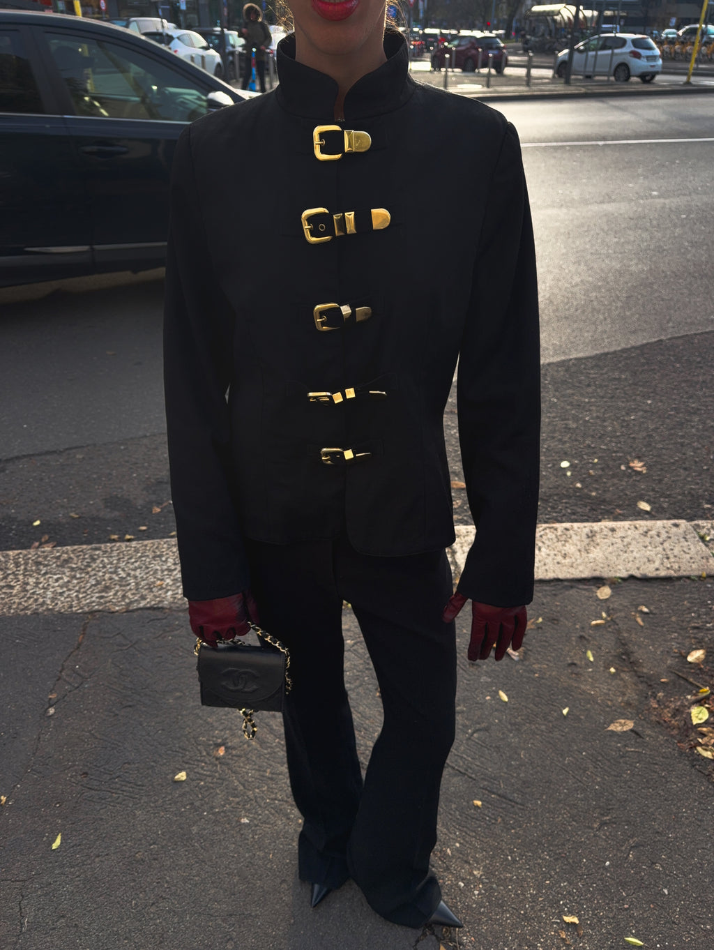 100% light wool buckle jacket