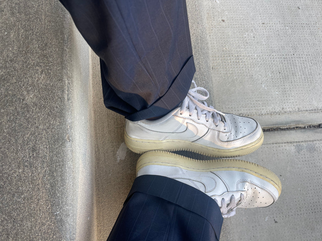 Wool gessato trousers