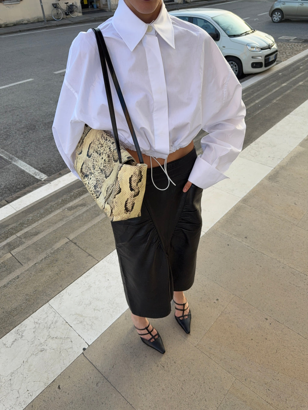 100%Leather nappa skirt