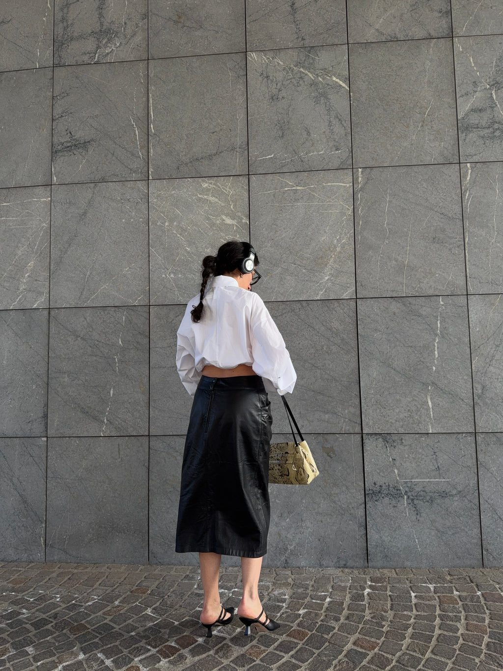 100%Leather nappa skirt