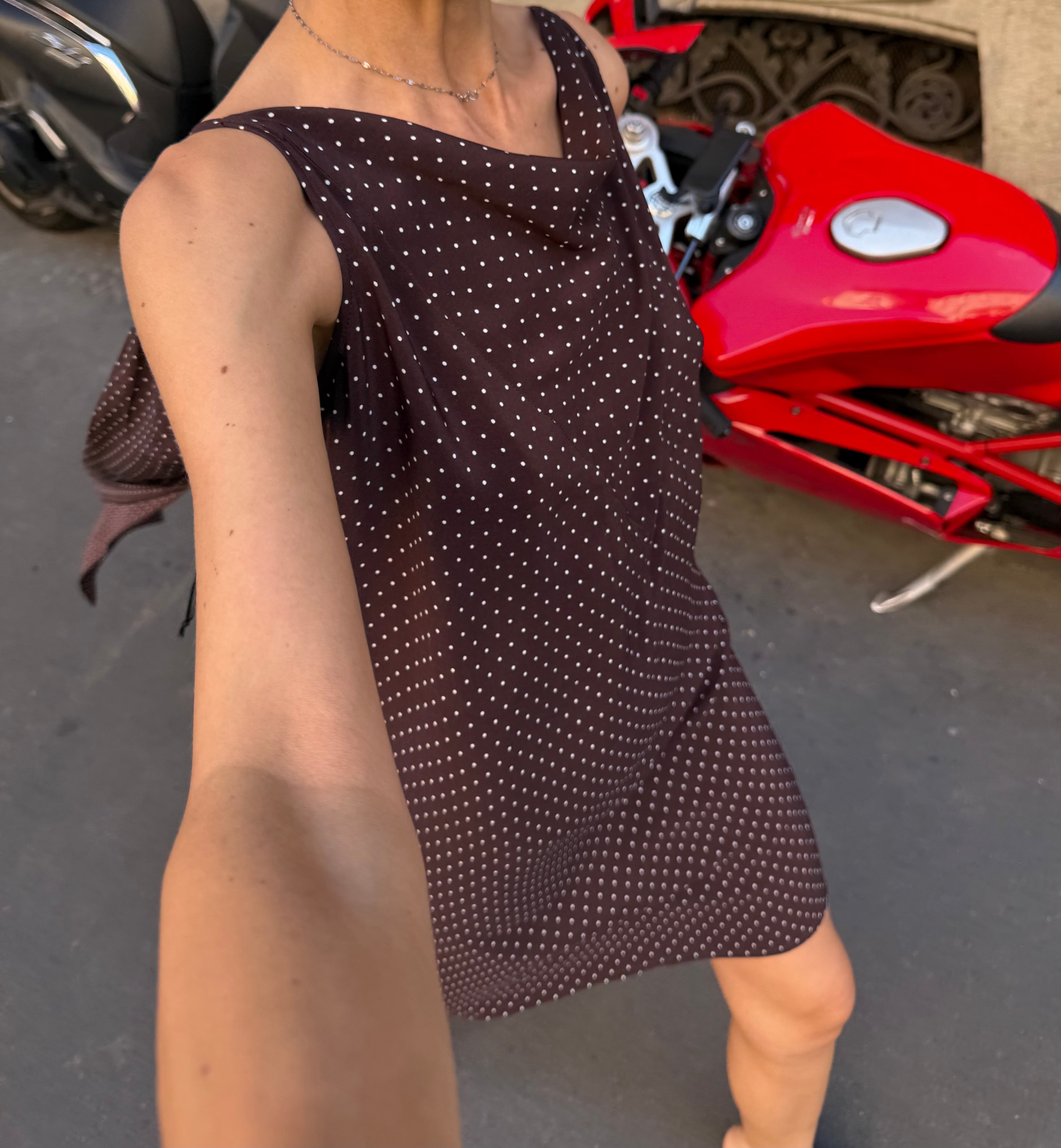 JIL SANDER polka dot silk dress
