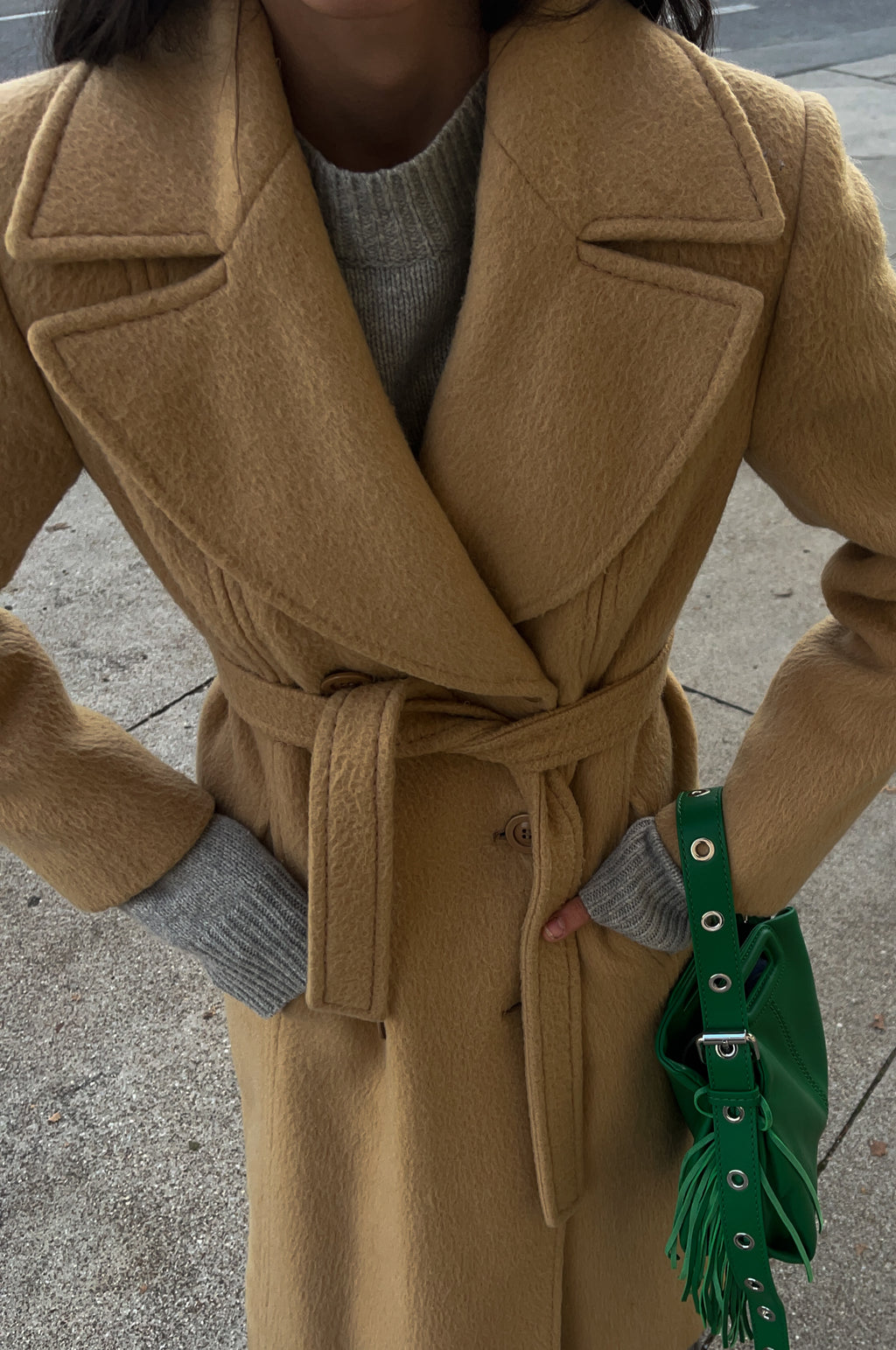 Camel petite coat