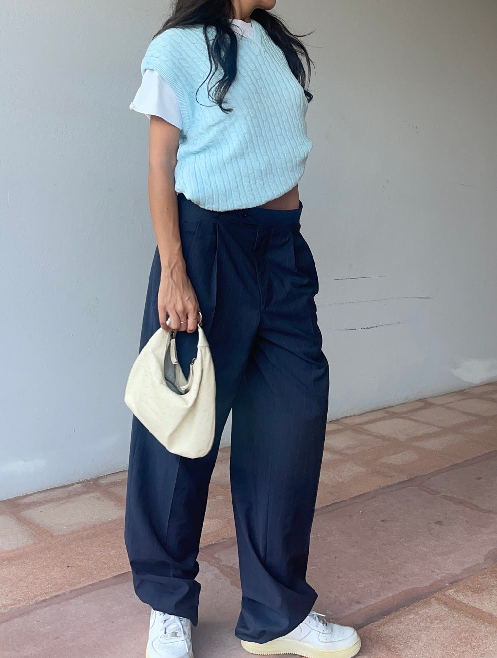 Wool gessato trousers