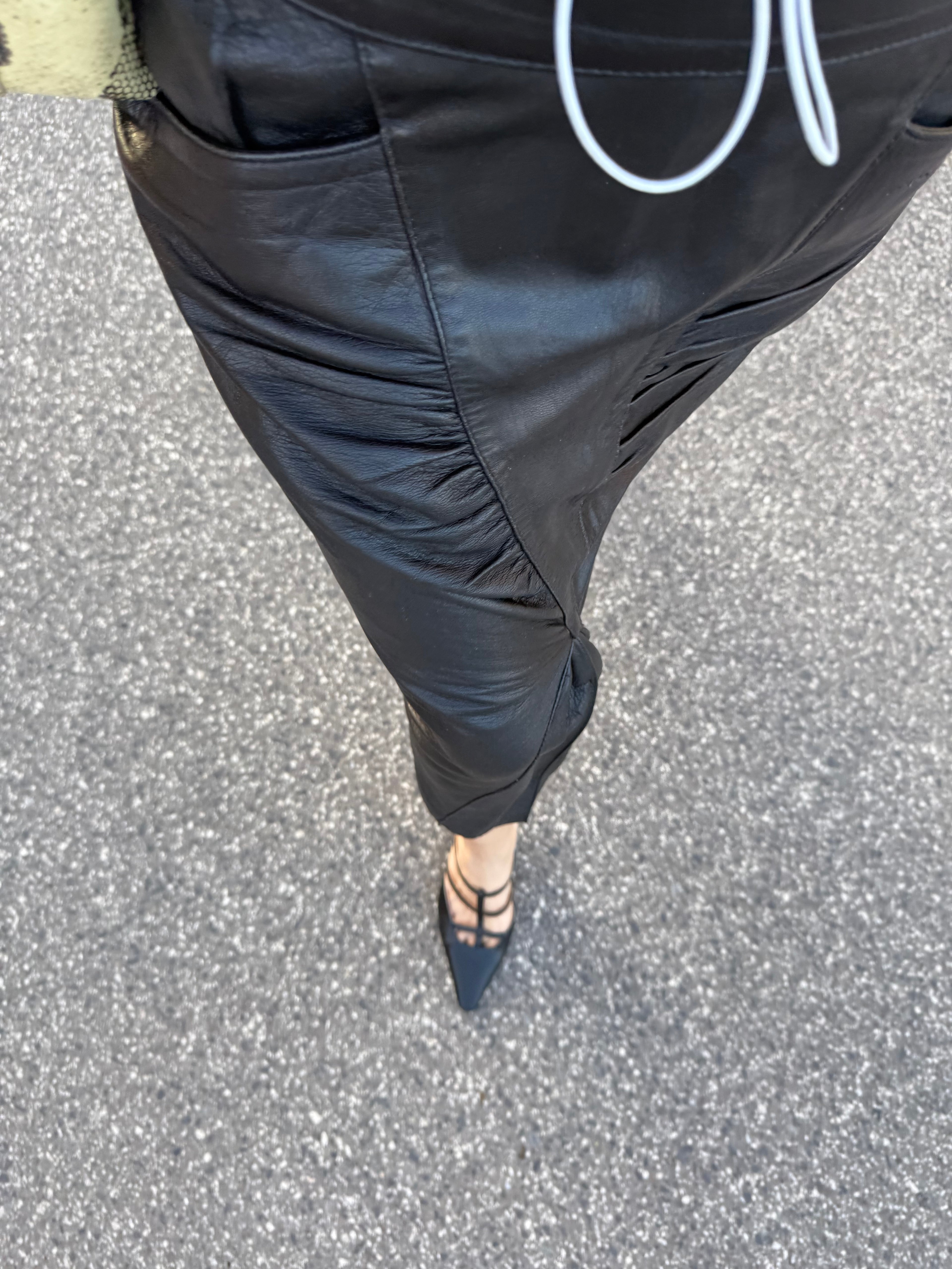 100%Leather nappa skirt