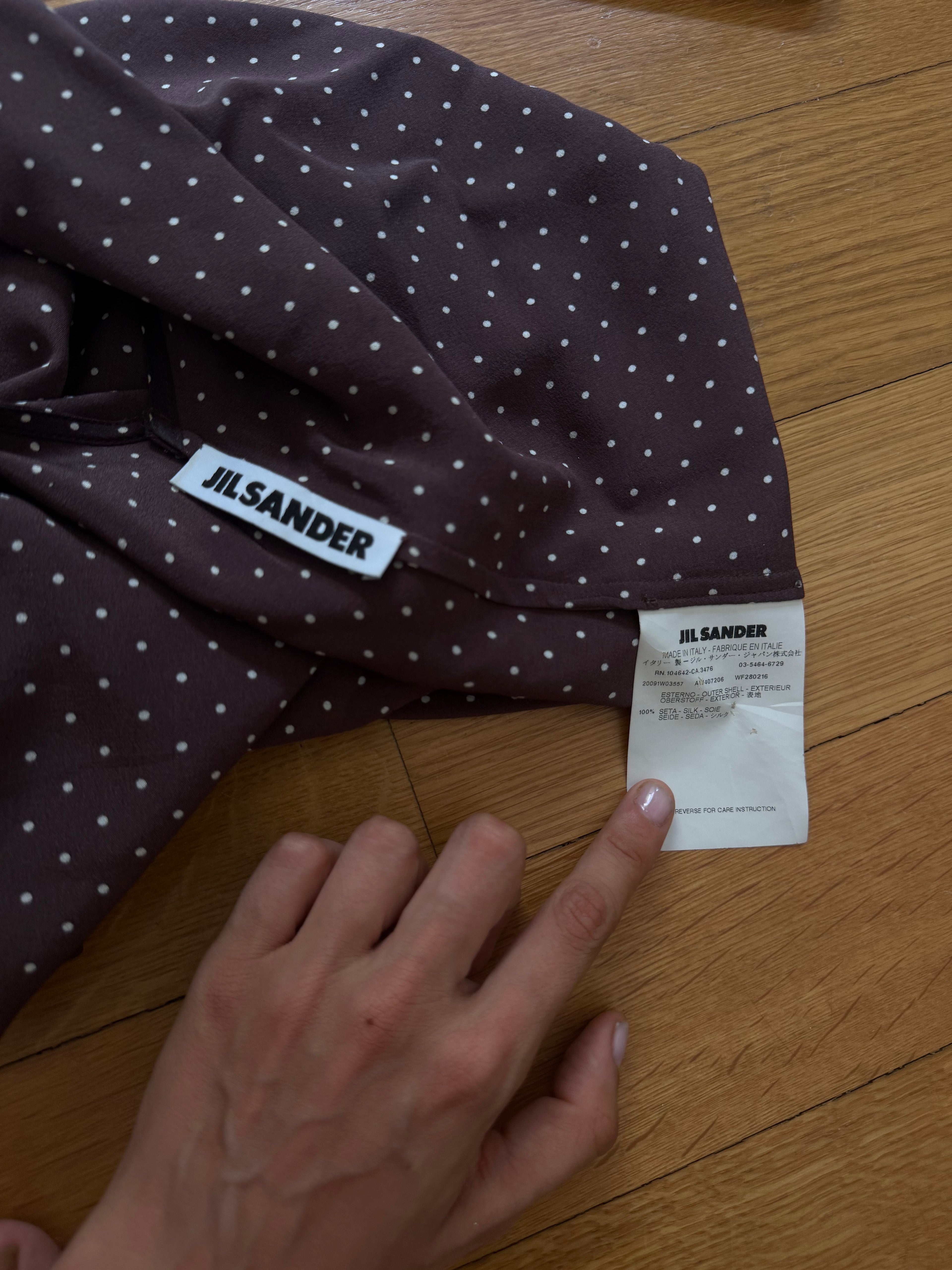 JIL SANDER polka dot silk dress