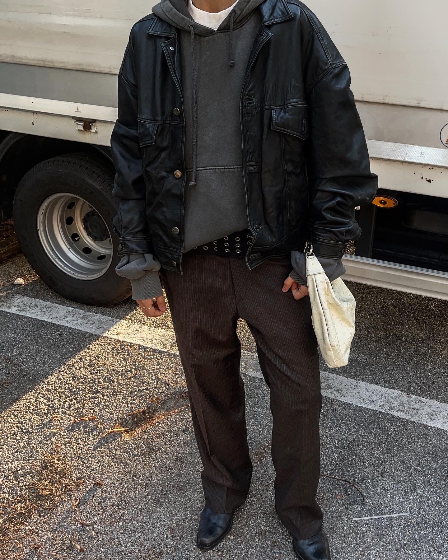 Leather spaccina jacket