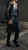 Black leather skirt