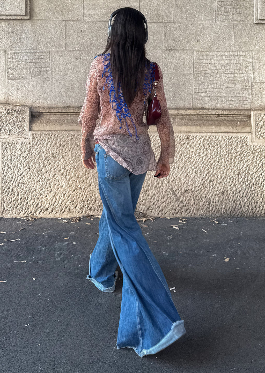 Paisley print silk shirt