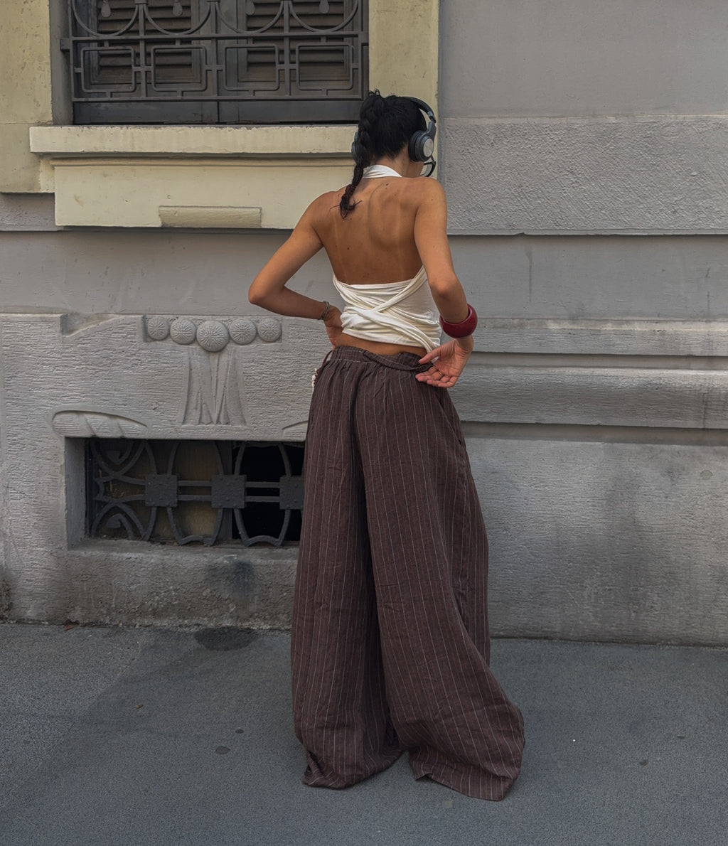 100% linen trousers