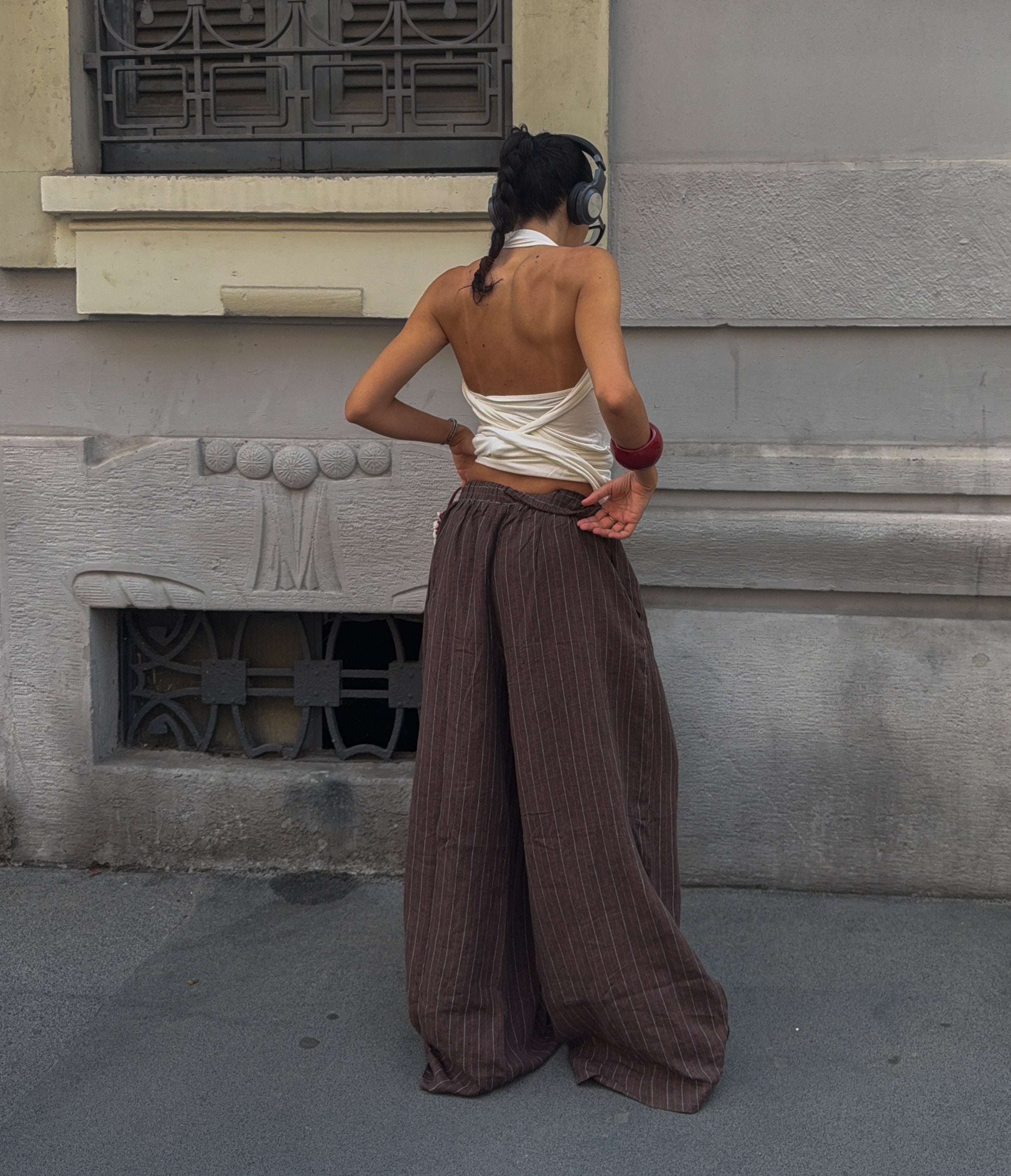 100% linen trousers