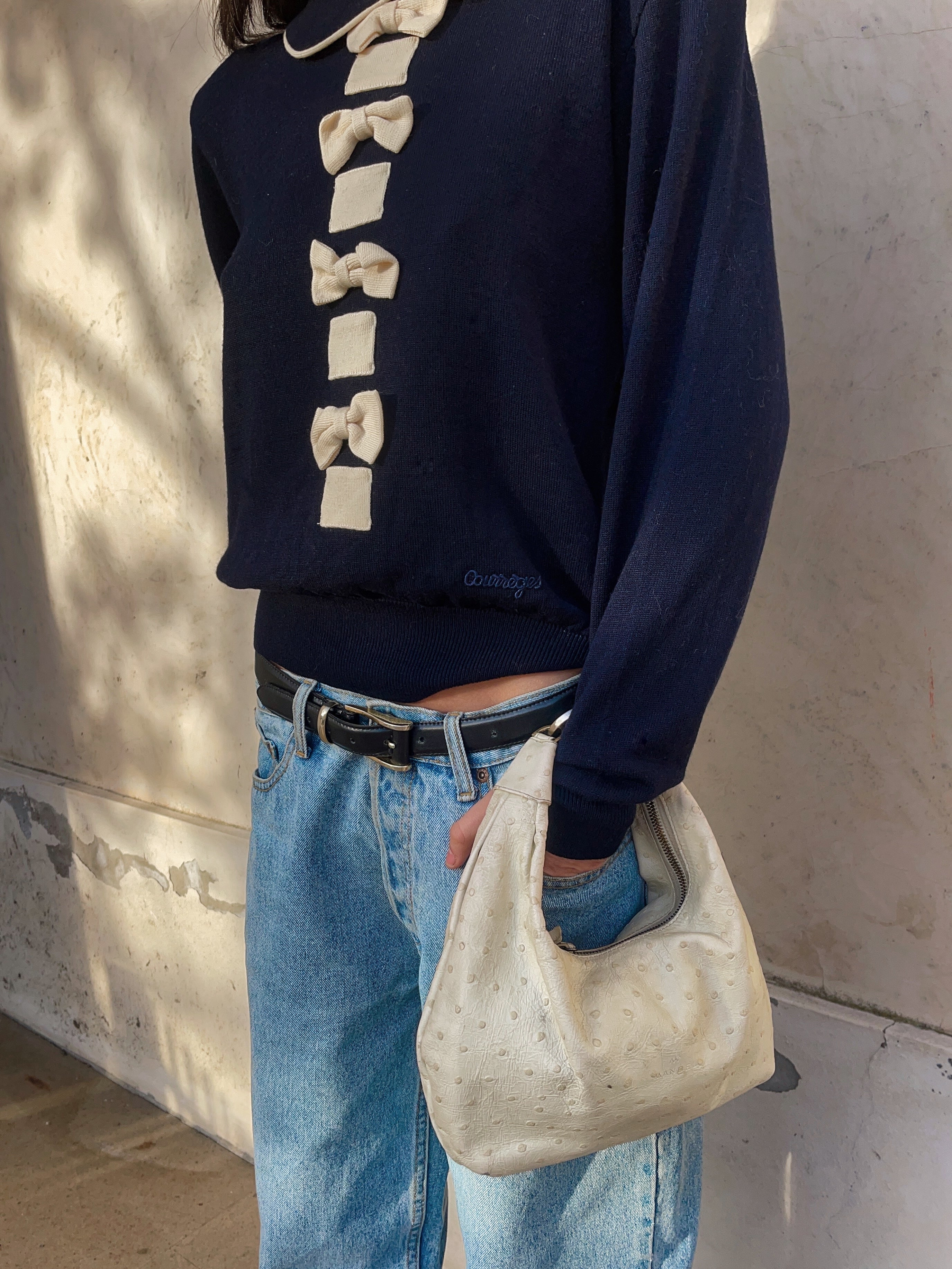 Courreges wool bow jumper