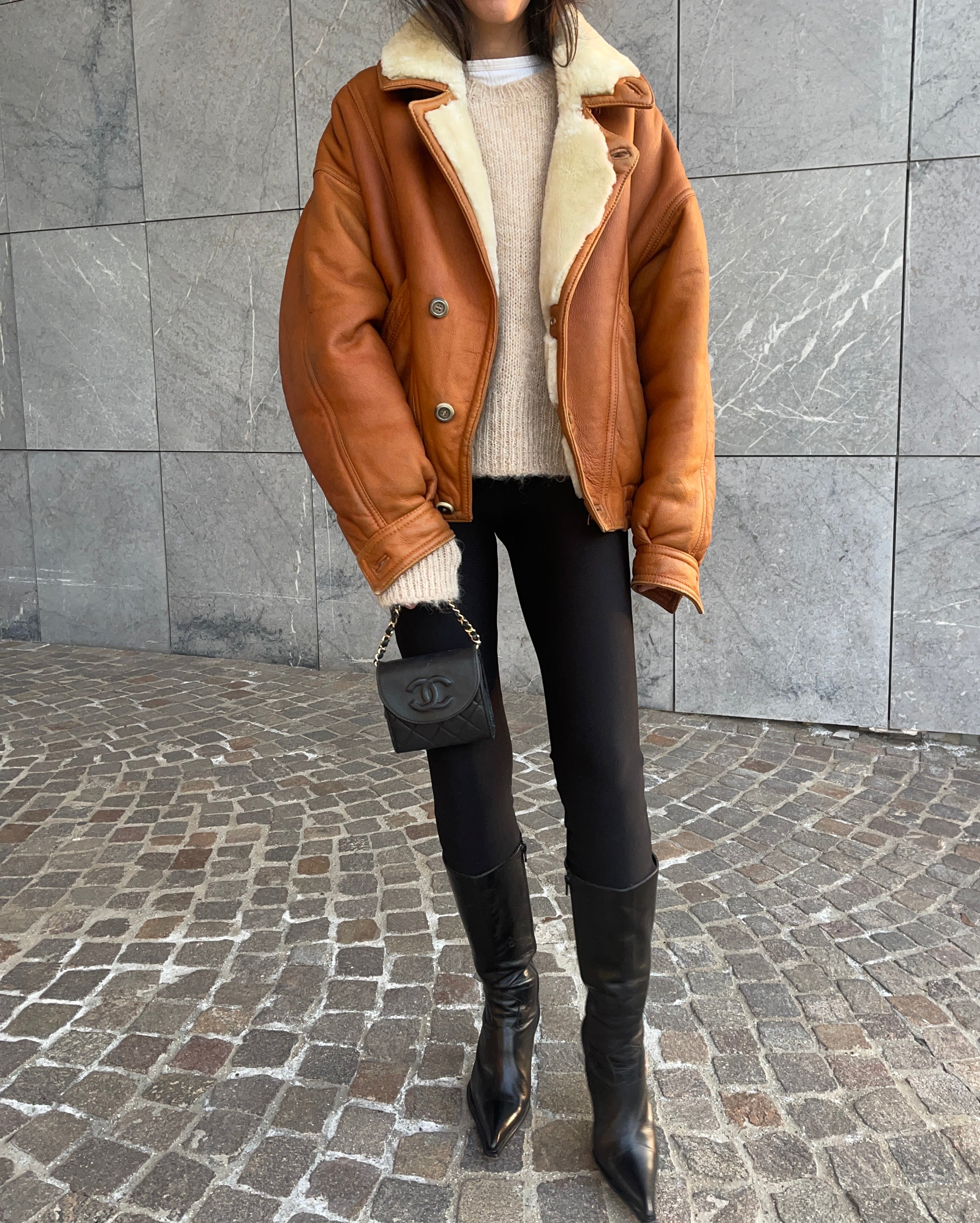 Shearling bomber