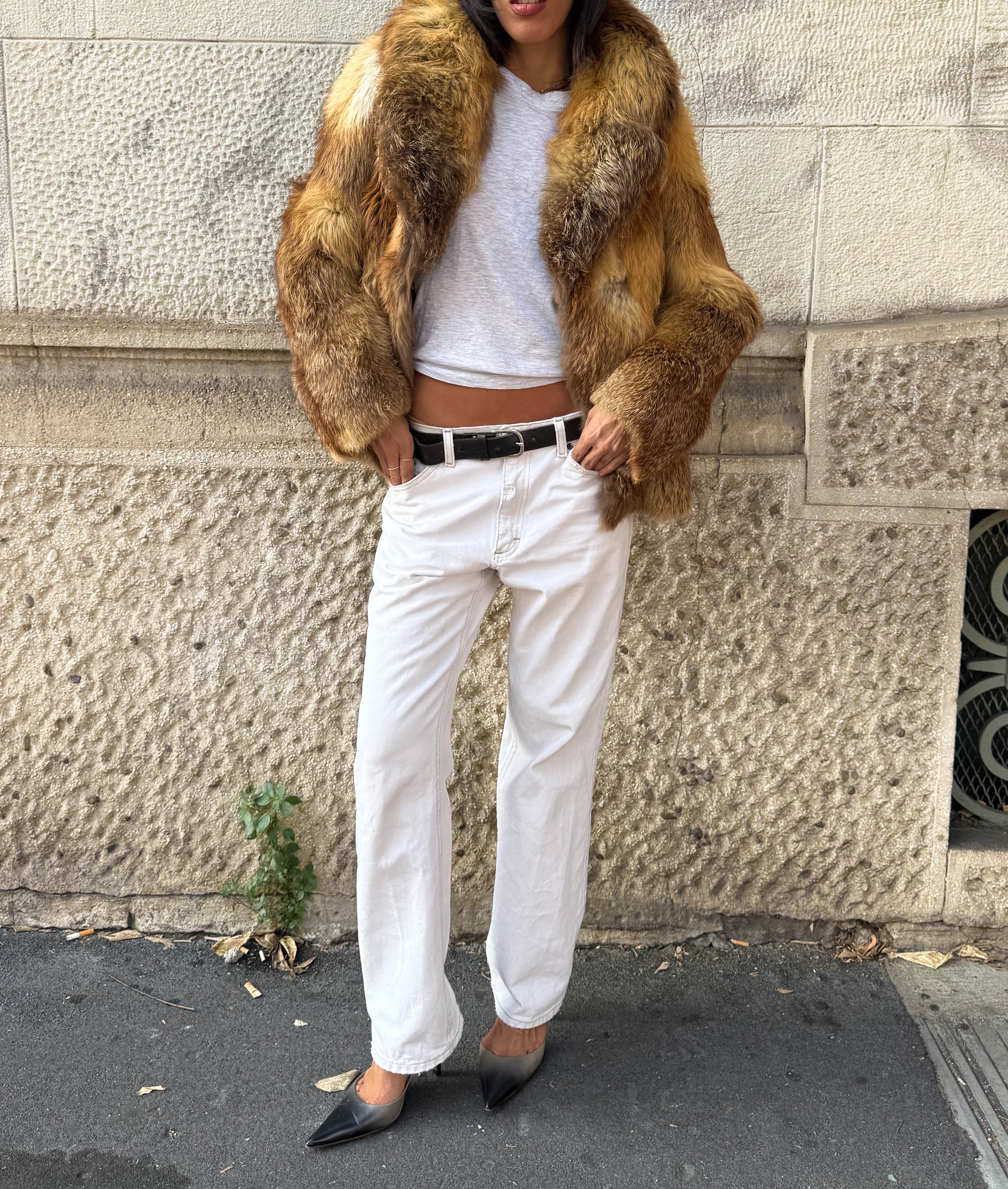 Fox fur vintage jacket