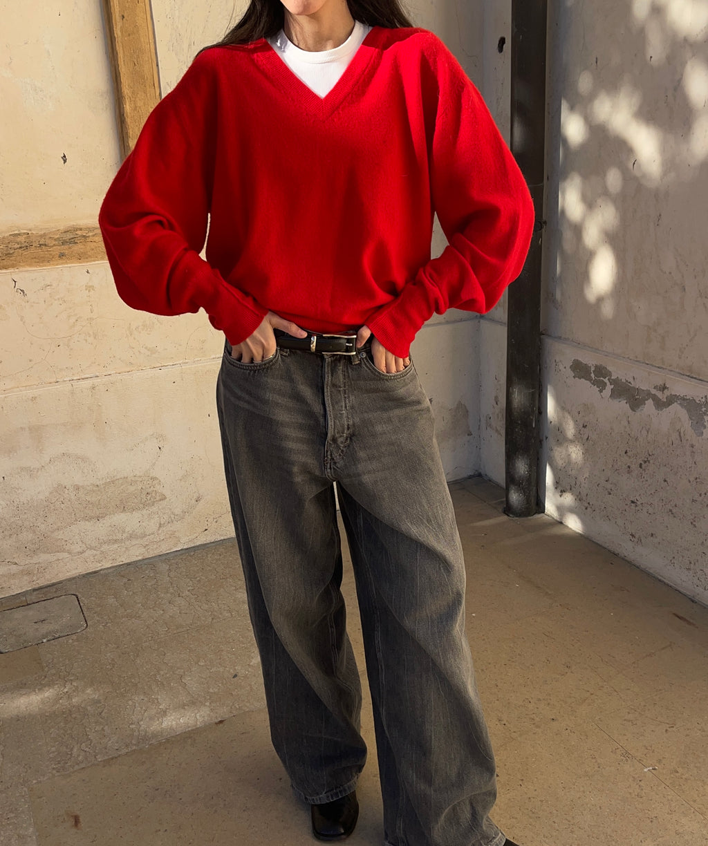 Red wool jumper