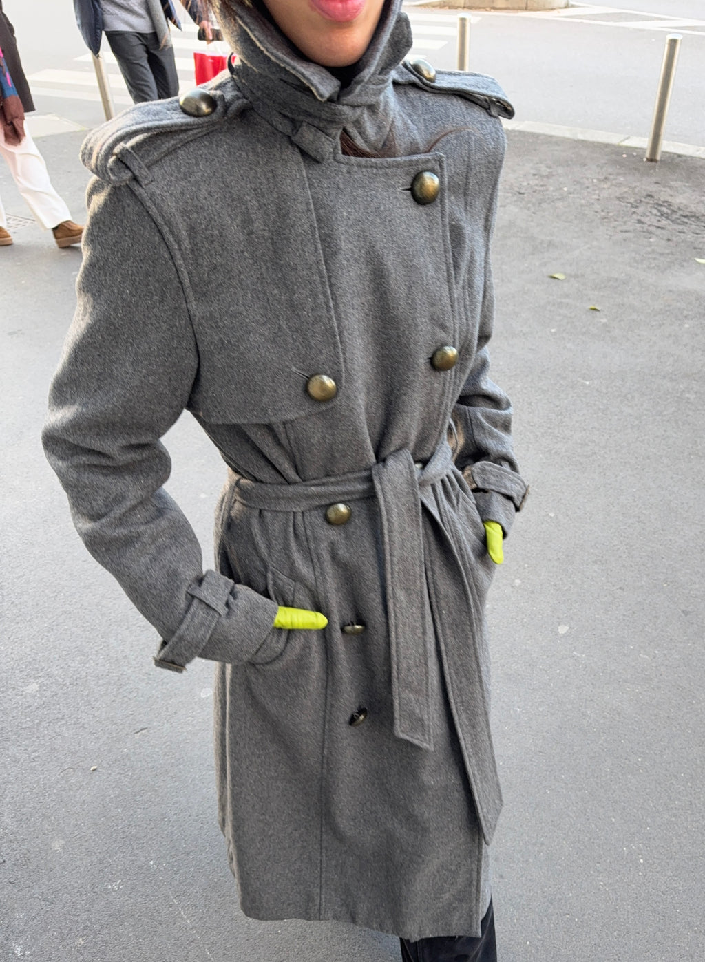 Light wool trench coat
